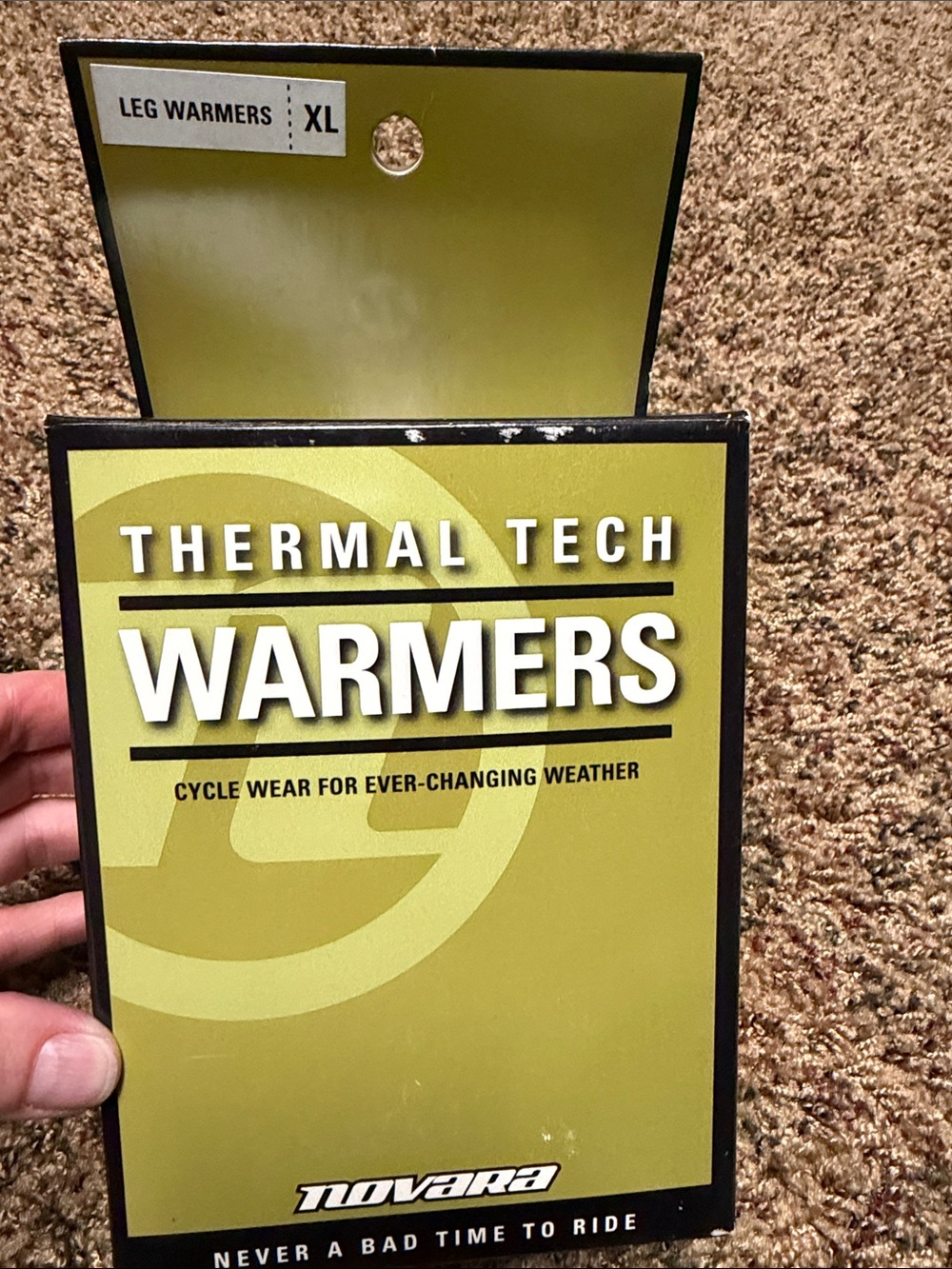 Novara Black Thermal Tech Leg Warmers Packaging Size XL